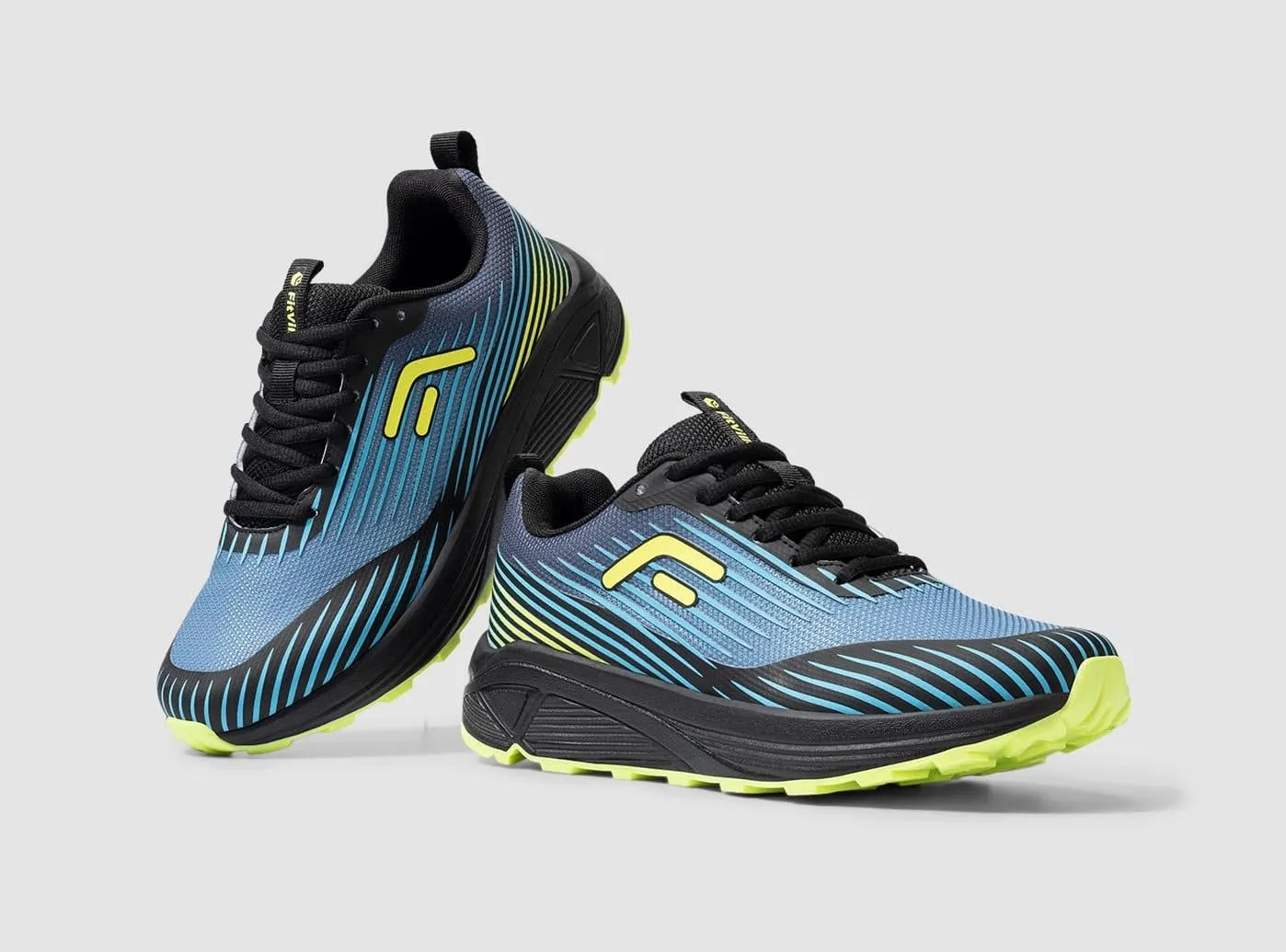 FitVille Men's AllTraction Trail Running Shoes V2 Stretchy Flat Shoes