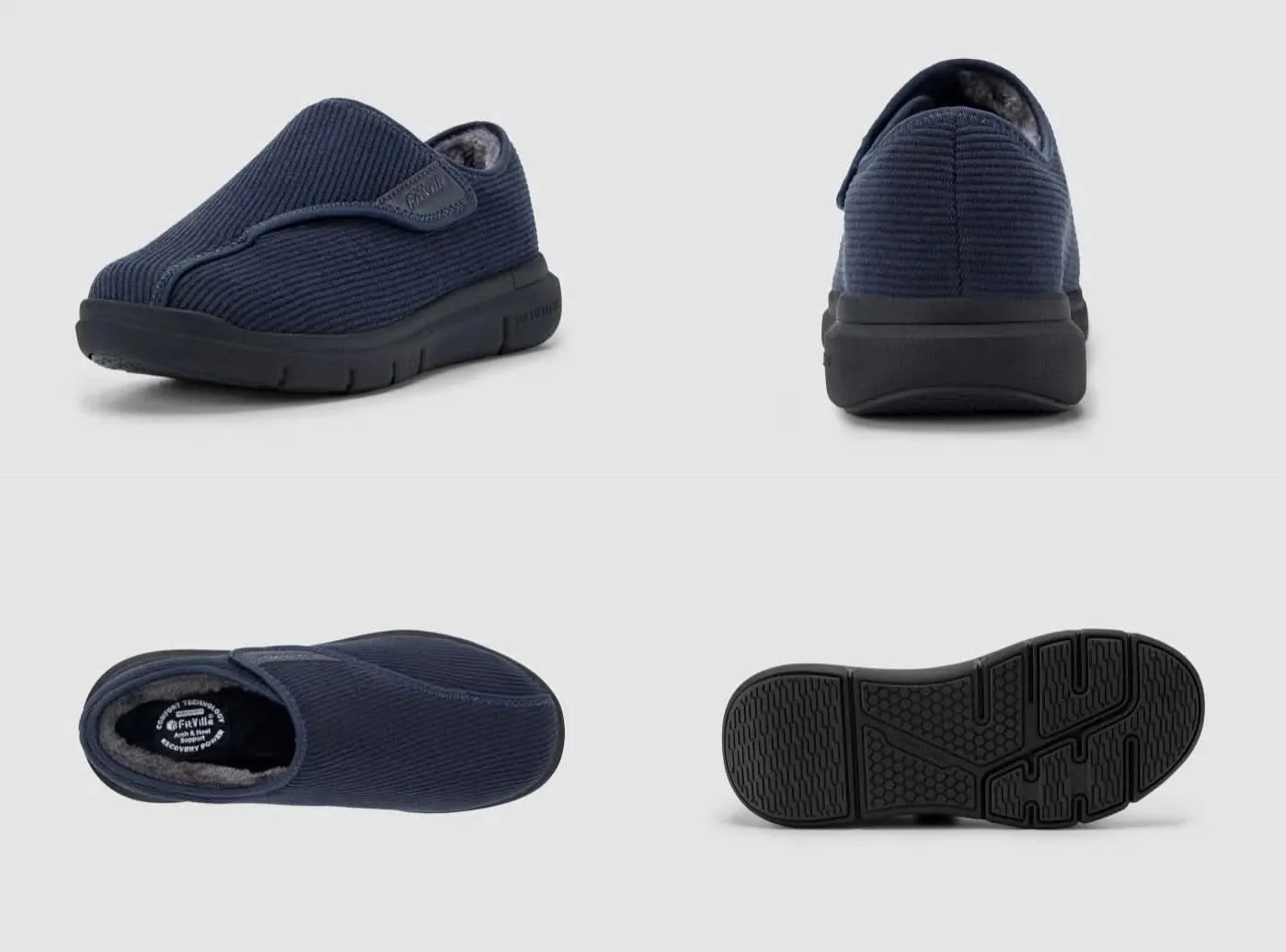 FitVille Men's EasyTop Comfort Slipper V1 Old Lady Slippers