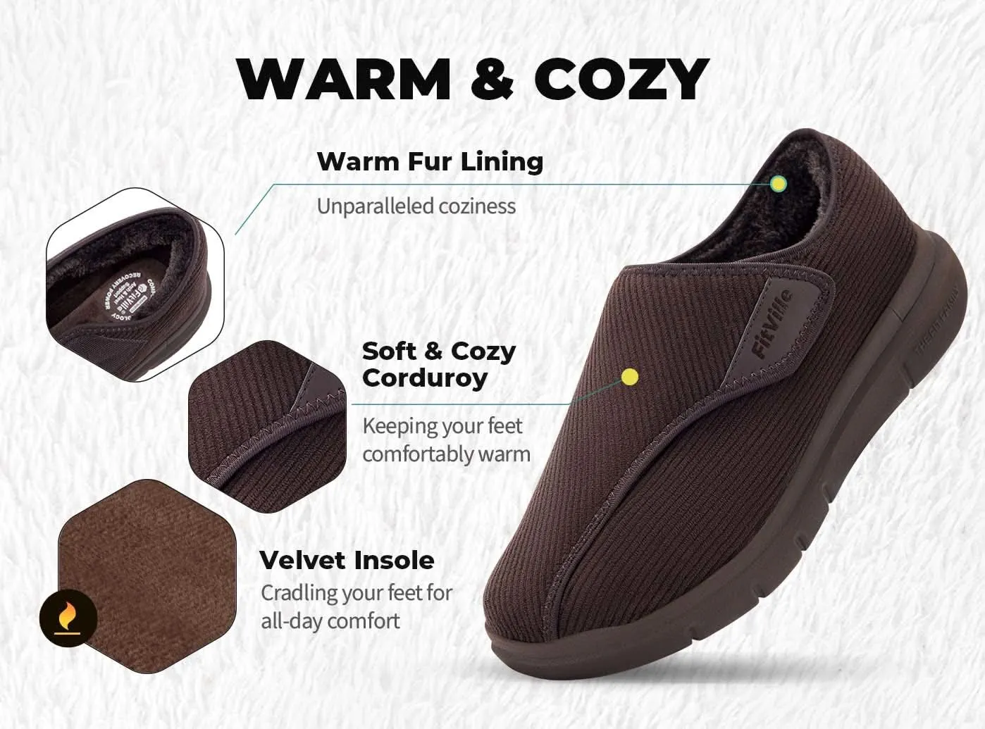 Potato Slippers FitVille Men's EasyTop Comfort Slipper V1