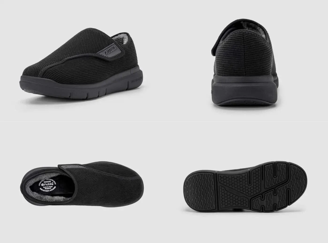 Tongue Slippers FitVille Men's EasyTop Comfort Slipper V1