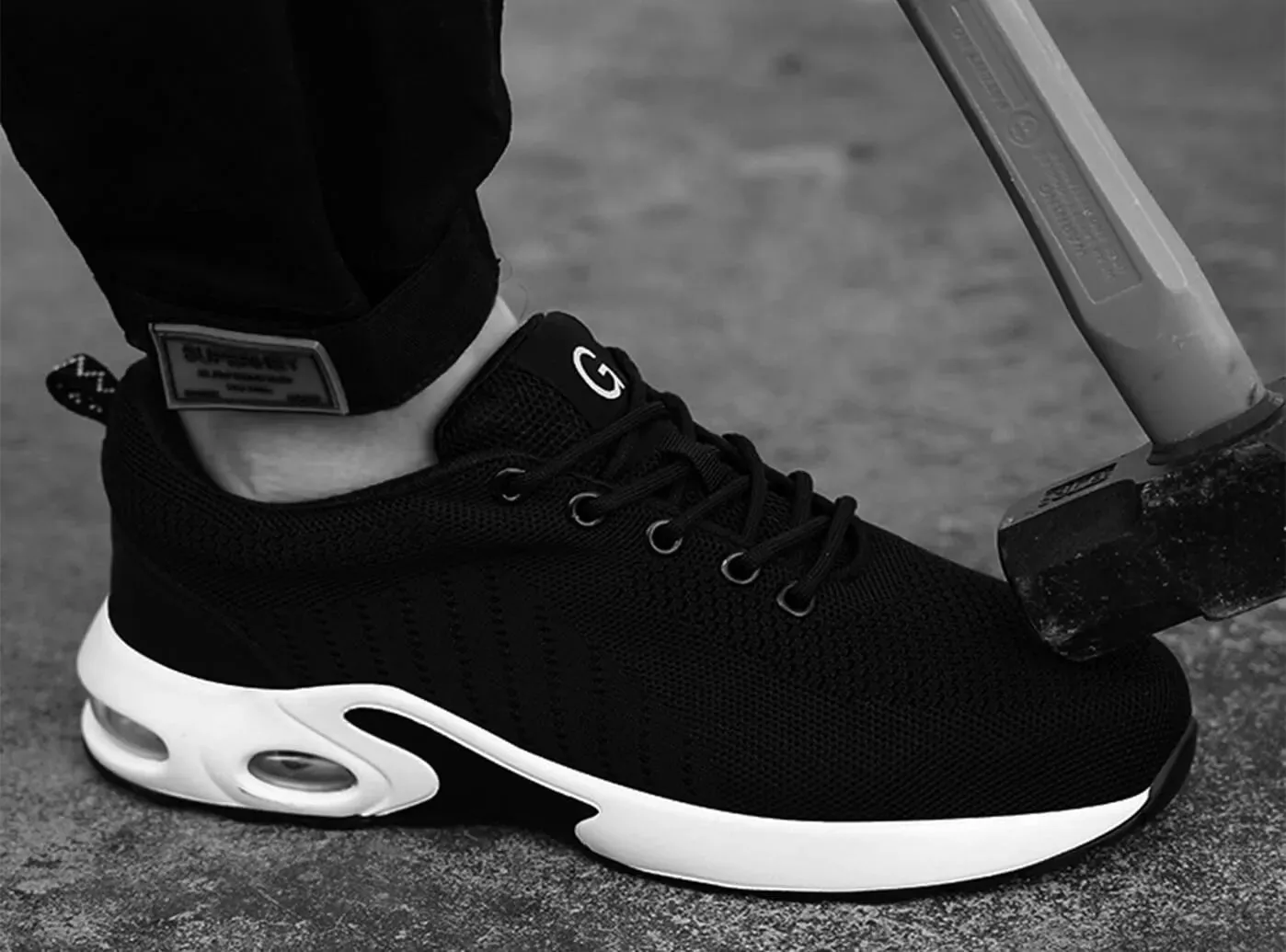 Defender Work Boots FitVille Men's Lightweight Air Cushioned Steel Toe Safety Shoes