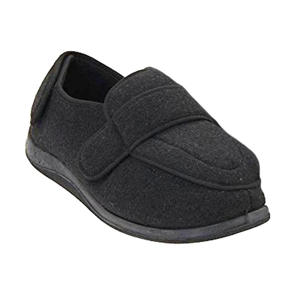 Foamtreads Physician Extra Wide Slipper Black (Men's) Leather Slide