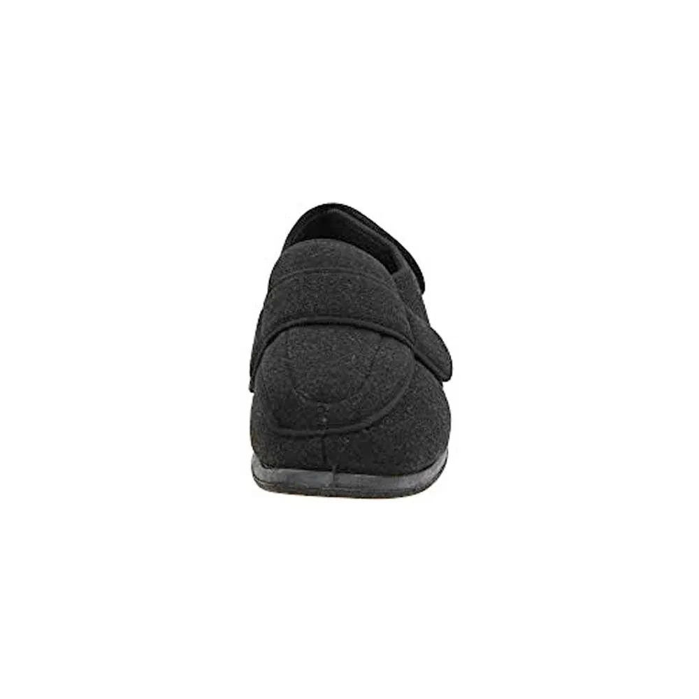 Flannel Slippers Foamtreads Physician Extra Wide Slipper Black (Men's)