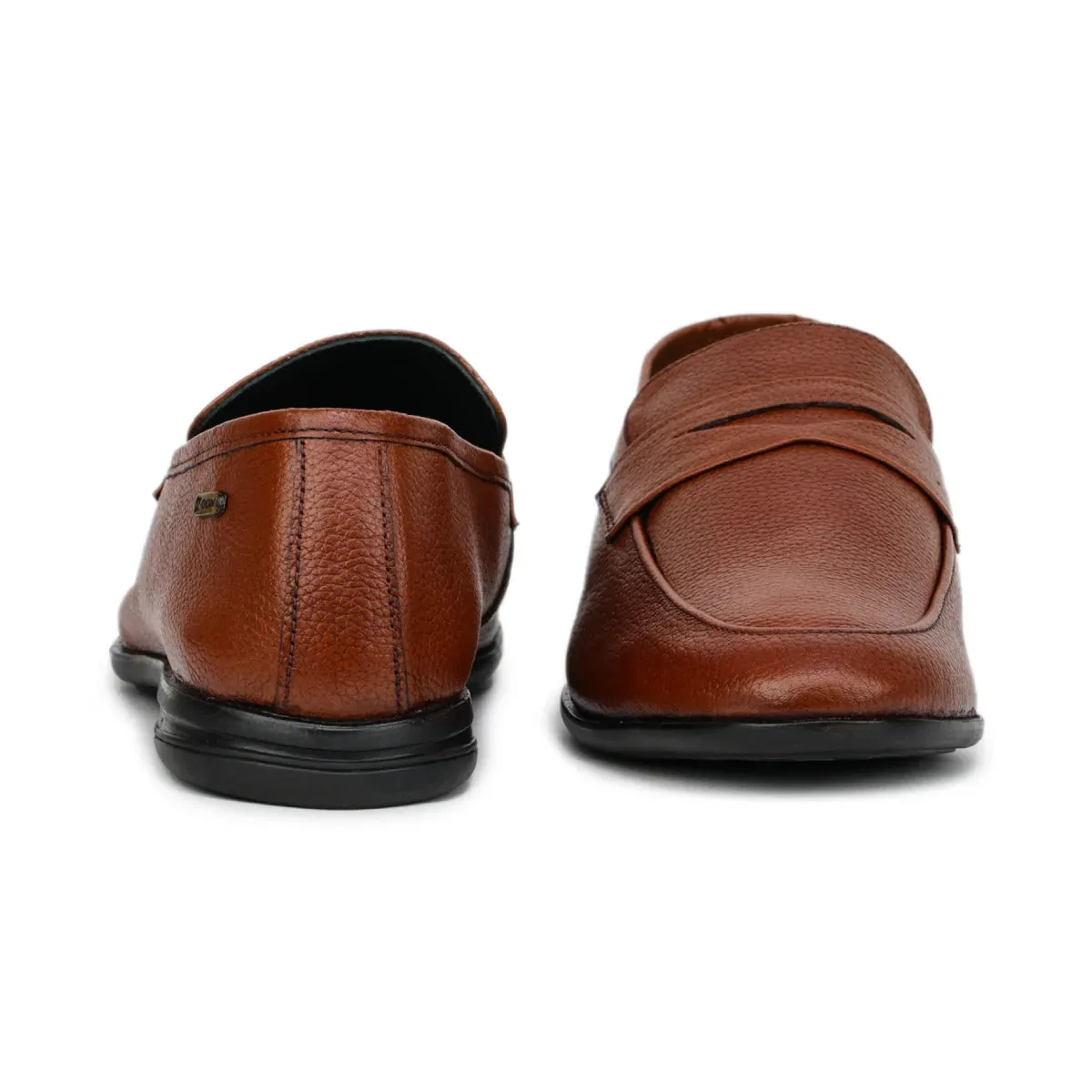 Loafers Sole Formal Black Penny Loafers 1736 | Leather Slip-On Shoes