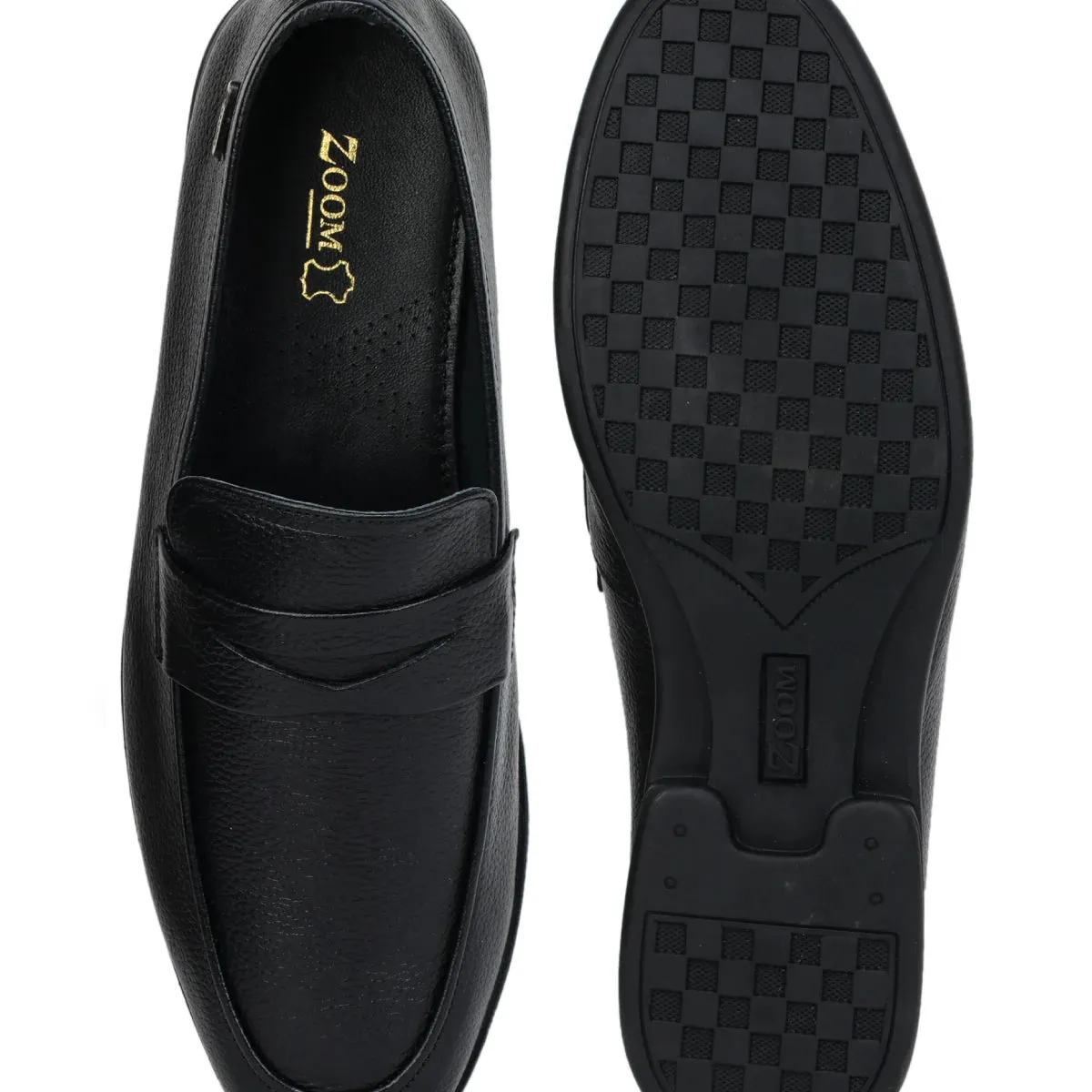 Formal Black Penny Loafers 1736 | Leather Slip-On Shoes Prada Chunky Loafers