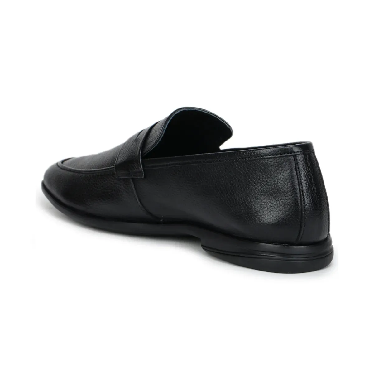 Formal Black Penny Loafers 1736 | Leather Slip-On Shoes Business Casual With Loafers