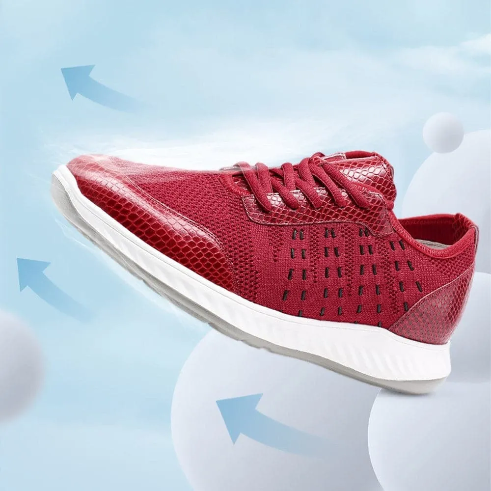 Good Place To Buy Sneakers 5 CM/1.95 Inches CMR CHAMARIPA Taller Shoes - Red Knit Sneakers for Men - Elevate Your Height