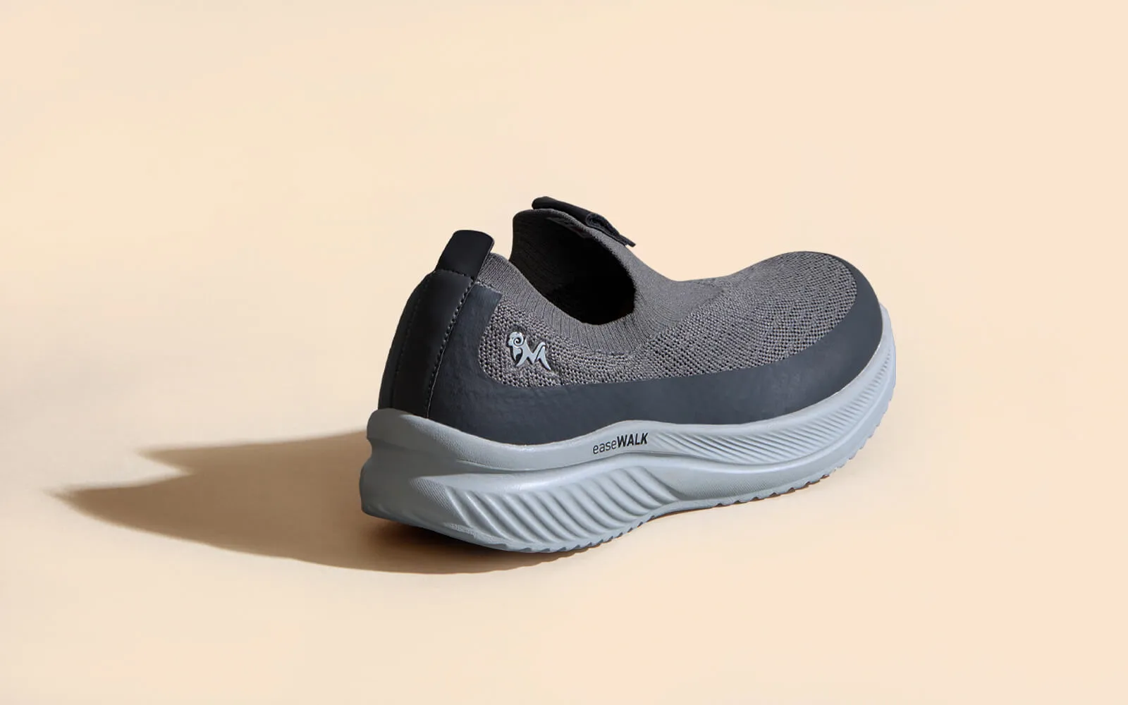 Ease Walk Slip Ons : Grey Slip On Shoes For Wide