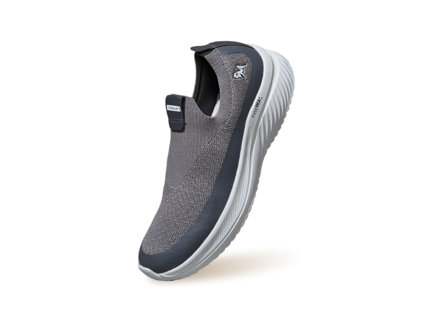 Ease Walk Slip Ons : Grey Wide Width Slip On Sneakers With Arch Support