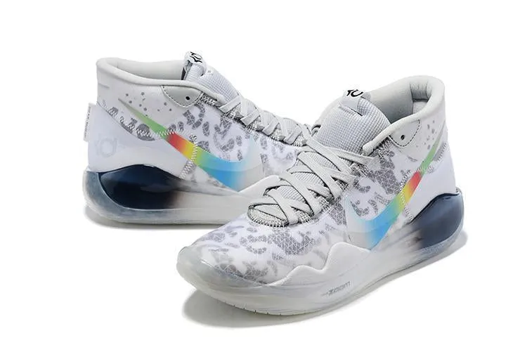 Nike Zoom KD 12 'White Grey Rainbow' Men Shoes Sneaker !!! CYBER MONDAY SALE !!! Discount Asics Tennis Shoes