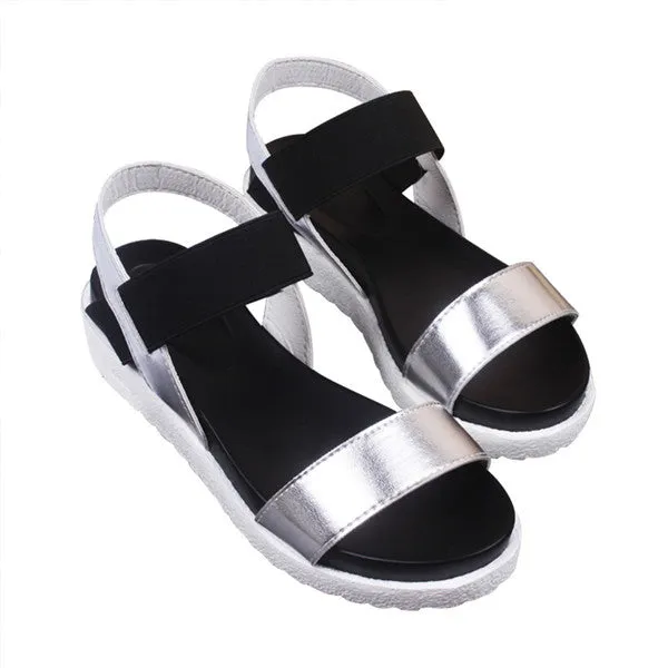 Gamiss Women Beach Sandals Summer Casual Flat Shoes Peep-toe Roman Sandals Lady Flip Flops Footwear Gladiator Sandalias Mujer Platform Square Toe Flip Flops