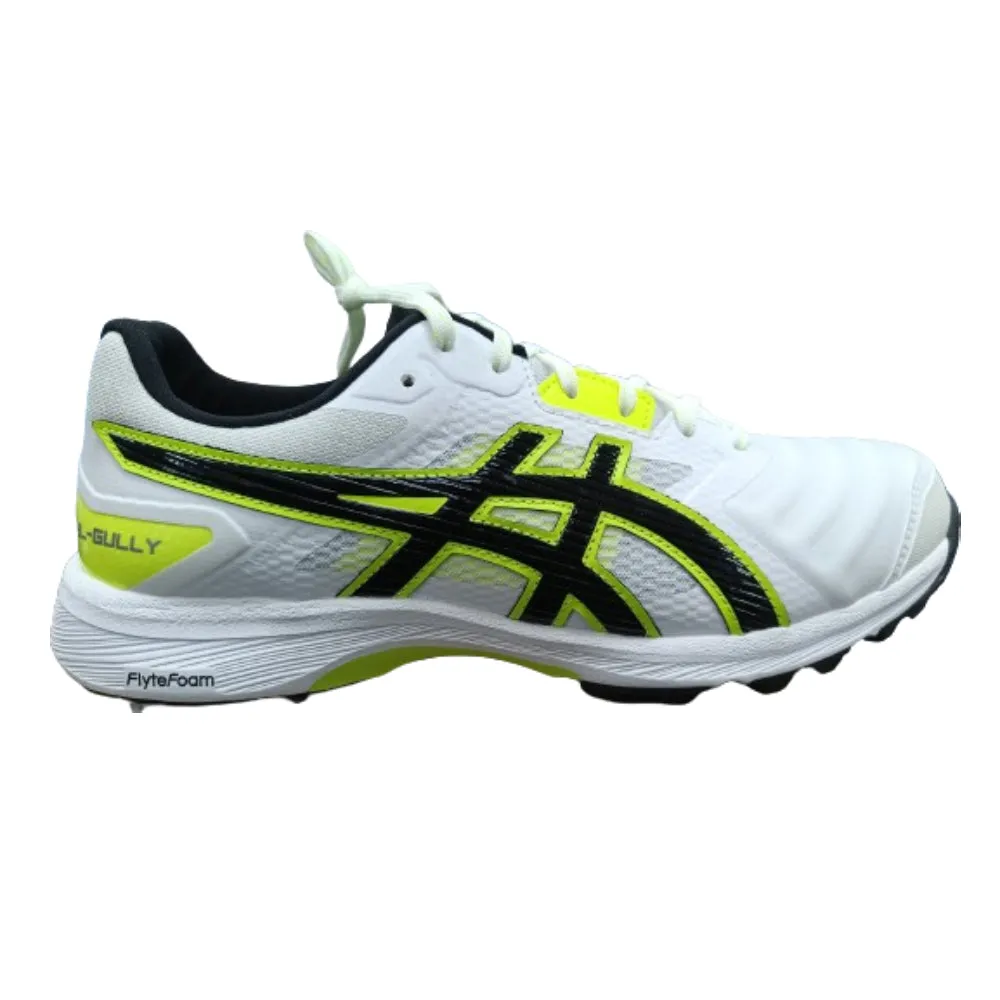 ASICS Men's Gel-Gully 7 Cricket Shoe (White/Safety Yellow) Carbon Plated Running Asics