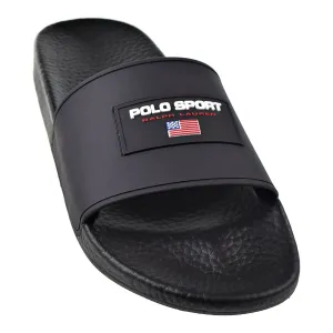 Polo Ralph Lauren Sport Men's Slides Black Platform Slide Heels