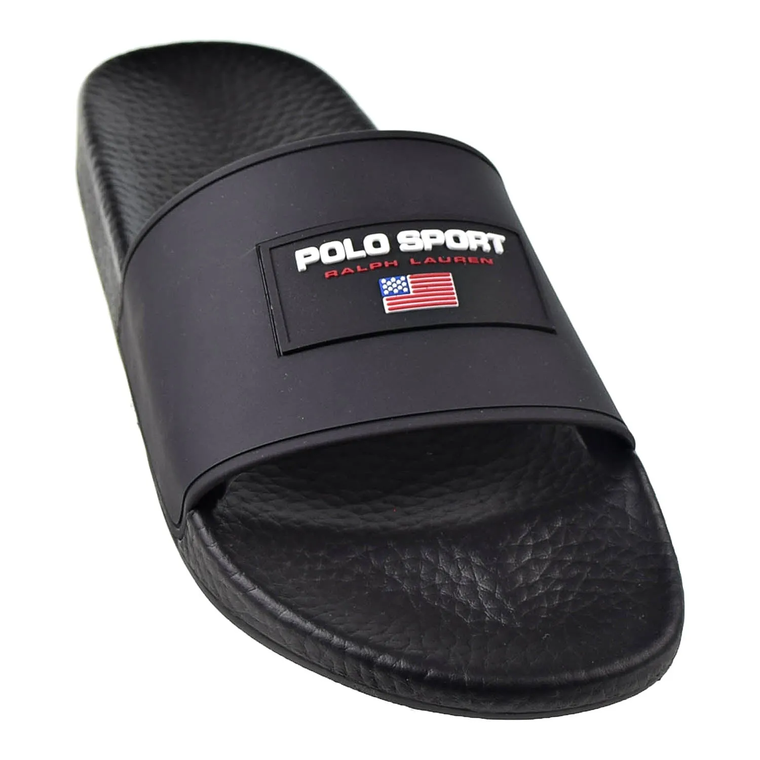 Polo Ralph Lauren Sport Men's Slides Black Flip Flop Slippers