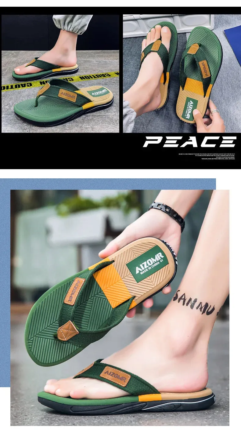 New Summer Sandals Shoes  Men Flip Flops High Quality Beach Sandals Non-slip Casual Shoes Man Slippers Sandalias Braided Heel Sandals