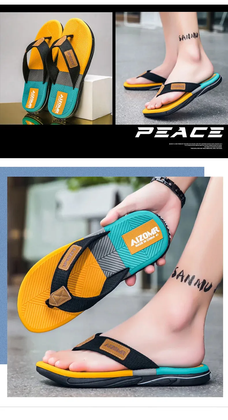 New Summer Sandals Shoes  Men Flip Flops High Quality Beach Sandals Non-slip Casual Shoes Man Slippers Sandalias Moana Sandals