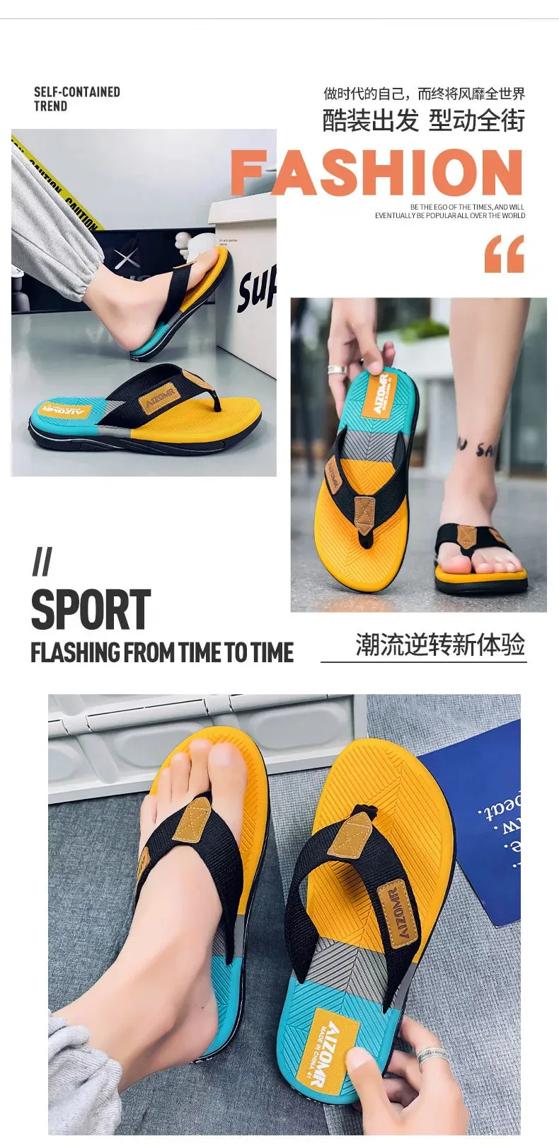 New Summer Sandals Shoes  Men Flip Flops High Quality Beach Sandals Non-slip Casual Shoes Man Slippers Sandalias Sandals With Backs