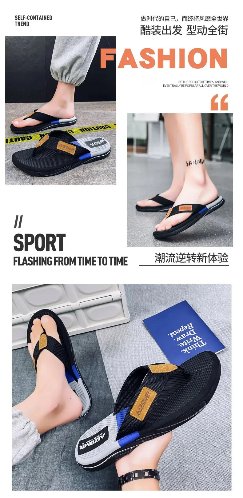 New Summer Sandals Shoes  Men Flip Flops High Quality Beach Sandals Non-slip Casual Shoes Man Slippers Sandalias Boot Sandals Heels