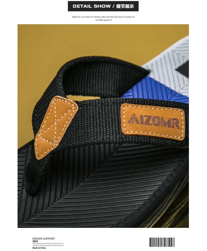 Bare Sandals New Summer Sandals Shoes  Men Flip Flops High Quality Beach Sandals Non-slip Casual Shoes Man Slippers Sandalias