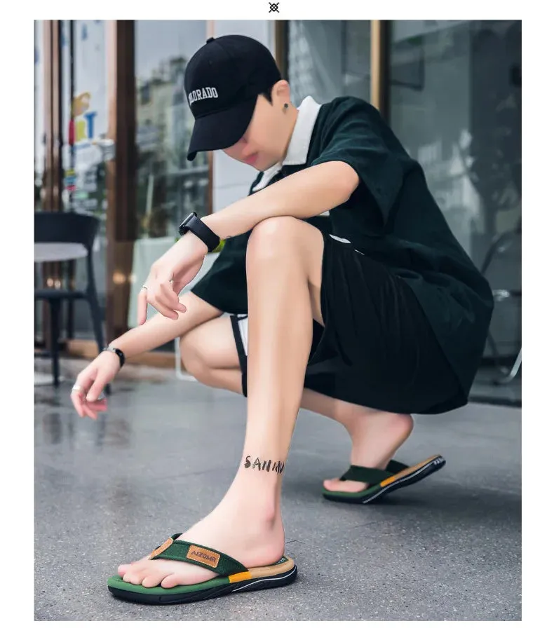 New Summer Sandals Shoes  Men Flip Flops High Quality Beach Sandals Non-slip Casual Shoes Man Slippers Sandalias A Emery Kinto Sandals