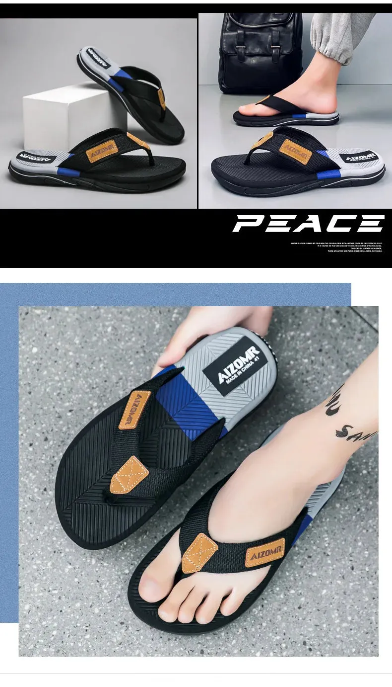 New Summer Sandals Shoes  Men Flip Flops High Quality Beach Sandals Non-slip Casual Shoes Man Slippers Sandalias Non Open Toe Sandals