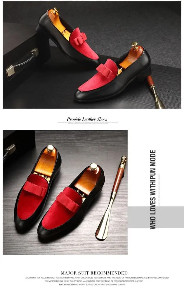Summer Charms Walk Loafers Gentlemen Bowknot Wedding Leather Dress Shoes
