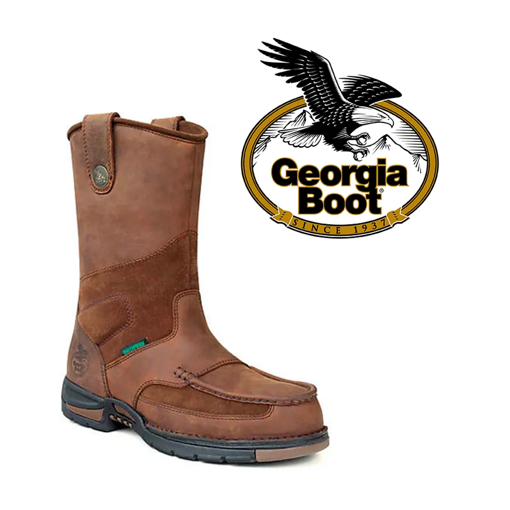 GEORGIA BOOT Men's Athens Waterproof Wellington 10 Inch G4403 Insulated Leather Work Boots