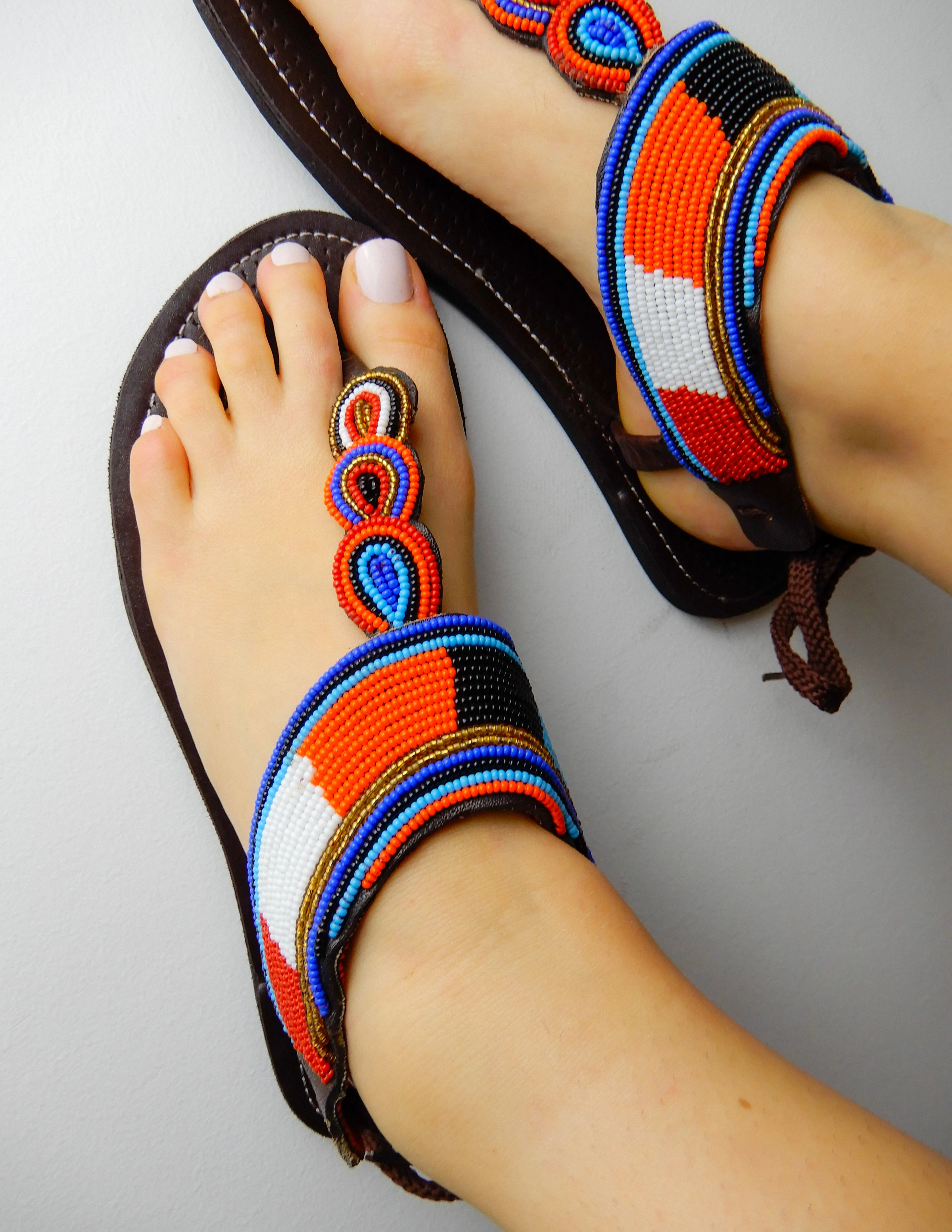 Pierre Dumas Sandals Orange Blue Black Sandals