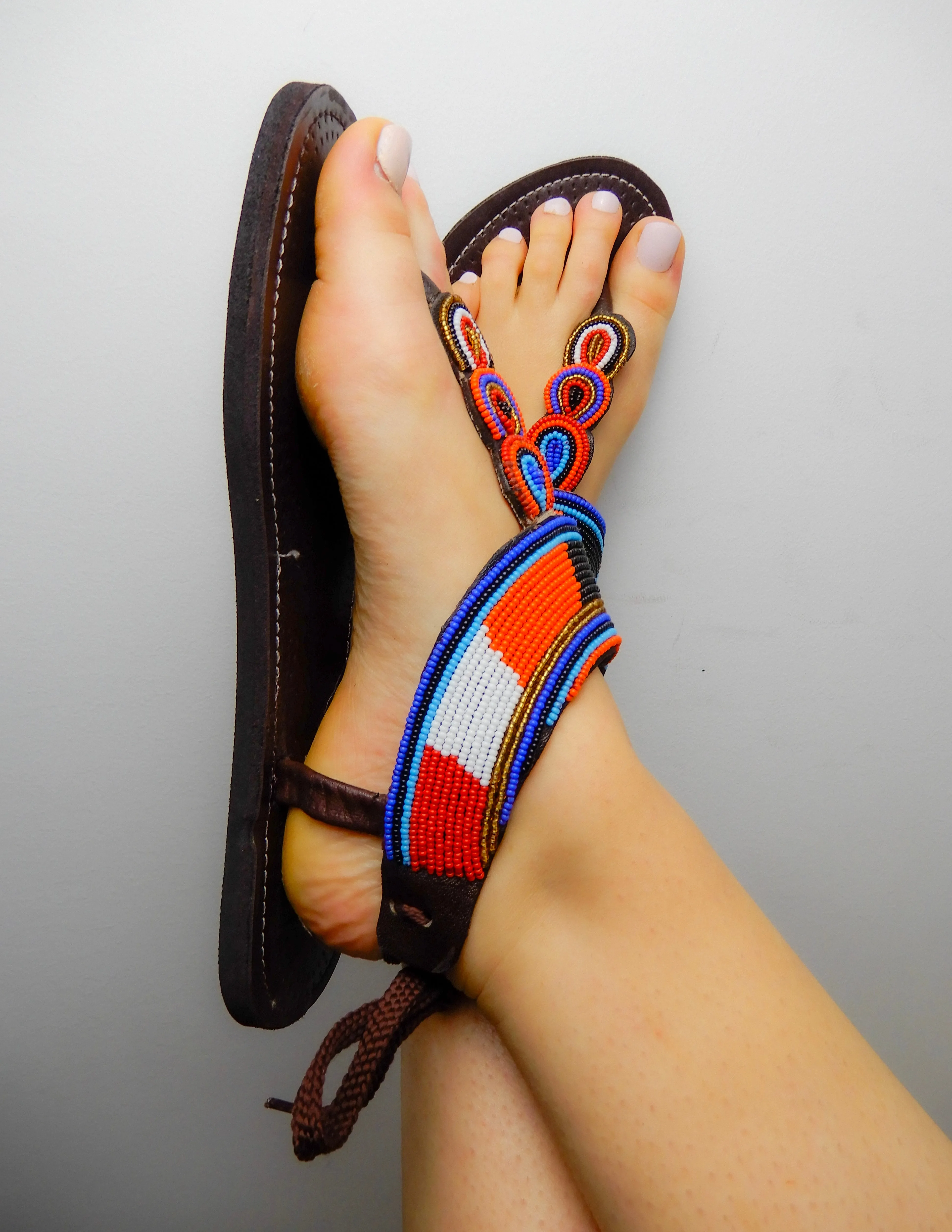 Orange Blue Black Sandals Little Heel Sandals