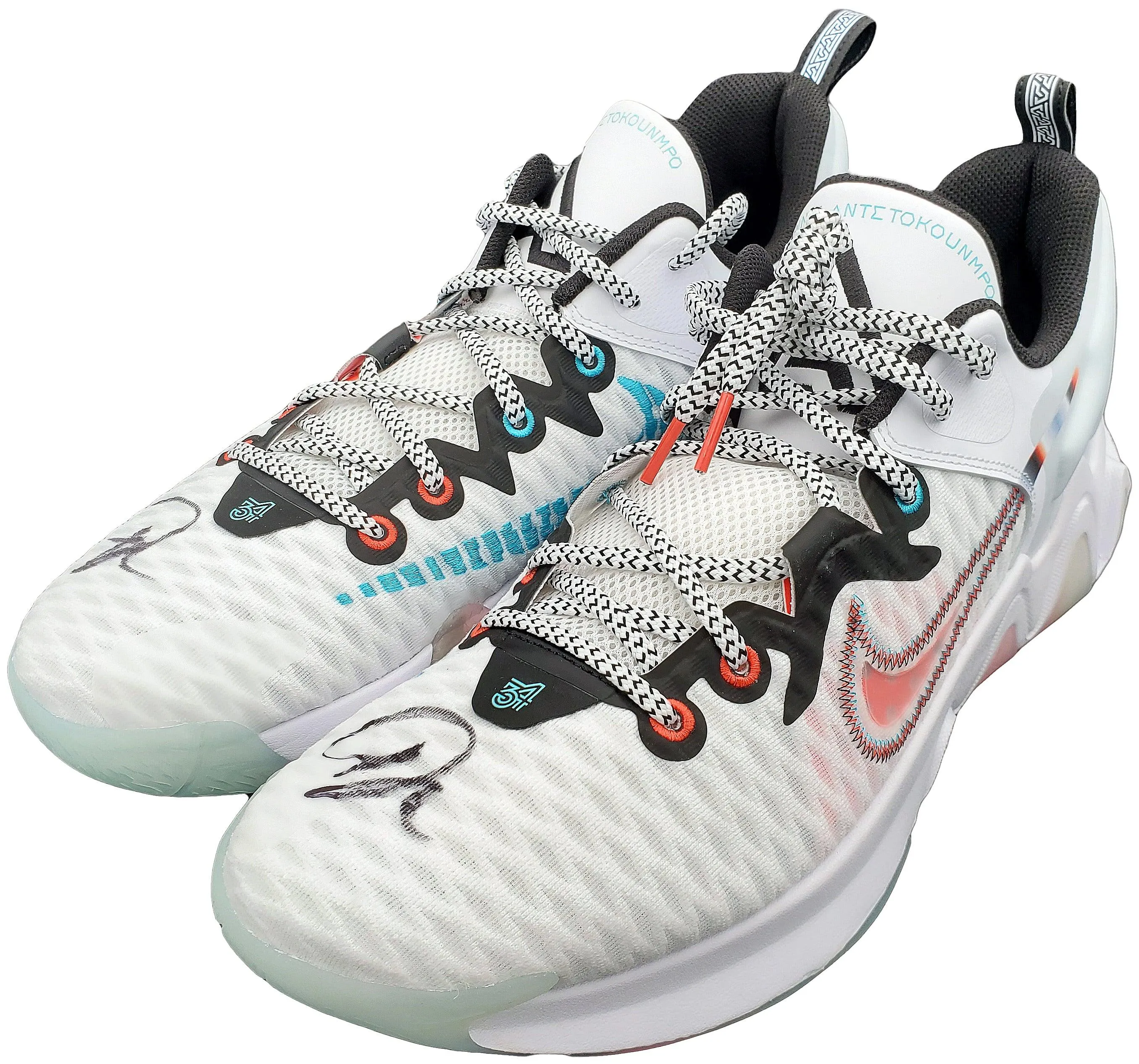 Asics Shoes Test Giannis Antetokounmpo Autographed White Nike Immortality Shoes Milwaukee Bucks Size 15 Pair Beckett BAS QR Stock #197435