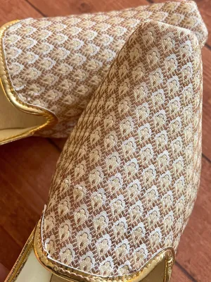 Gold Color Mens Shoes | Men Mojari | Shoes for Sherwani | Mens Shoes for Indian Wedding | Shoes for Indian Kurta | Juttis for Wedding On Work Boots