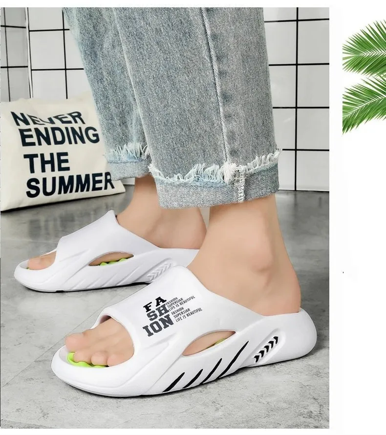 Summer massage slippers, casual soft sole beach flip flops Good Quality Slippers