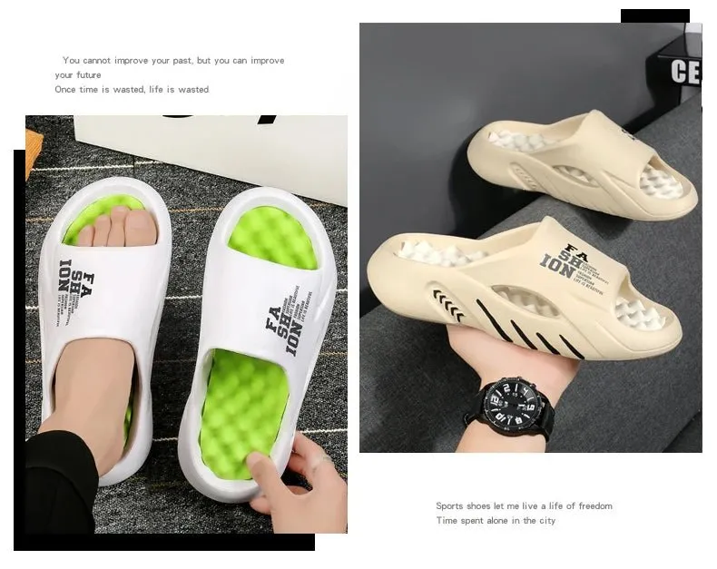 Summer massage slippers, casual soft sole beach flip flops Christmas Socks And Slippers