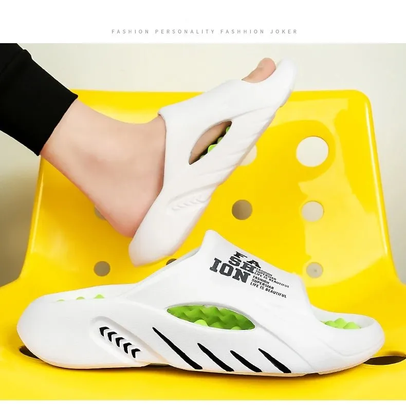 Summer massage slippers, casual soft sole beach flip flops Slippers With A Wedge