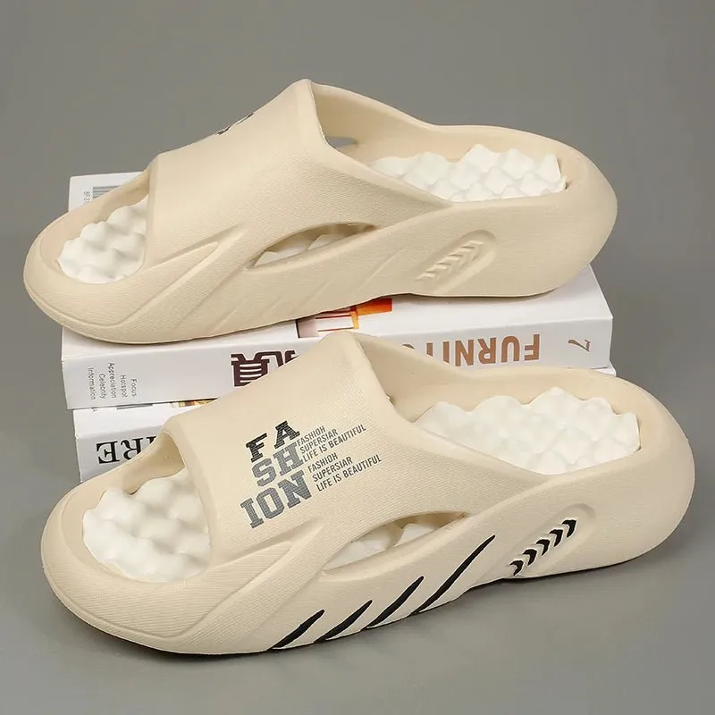 Summer massage slippers, casual soft sole beach flip flops Fall Slides