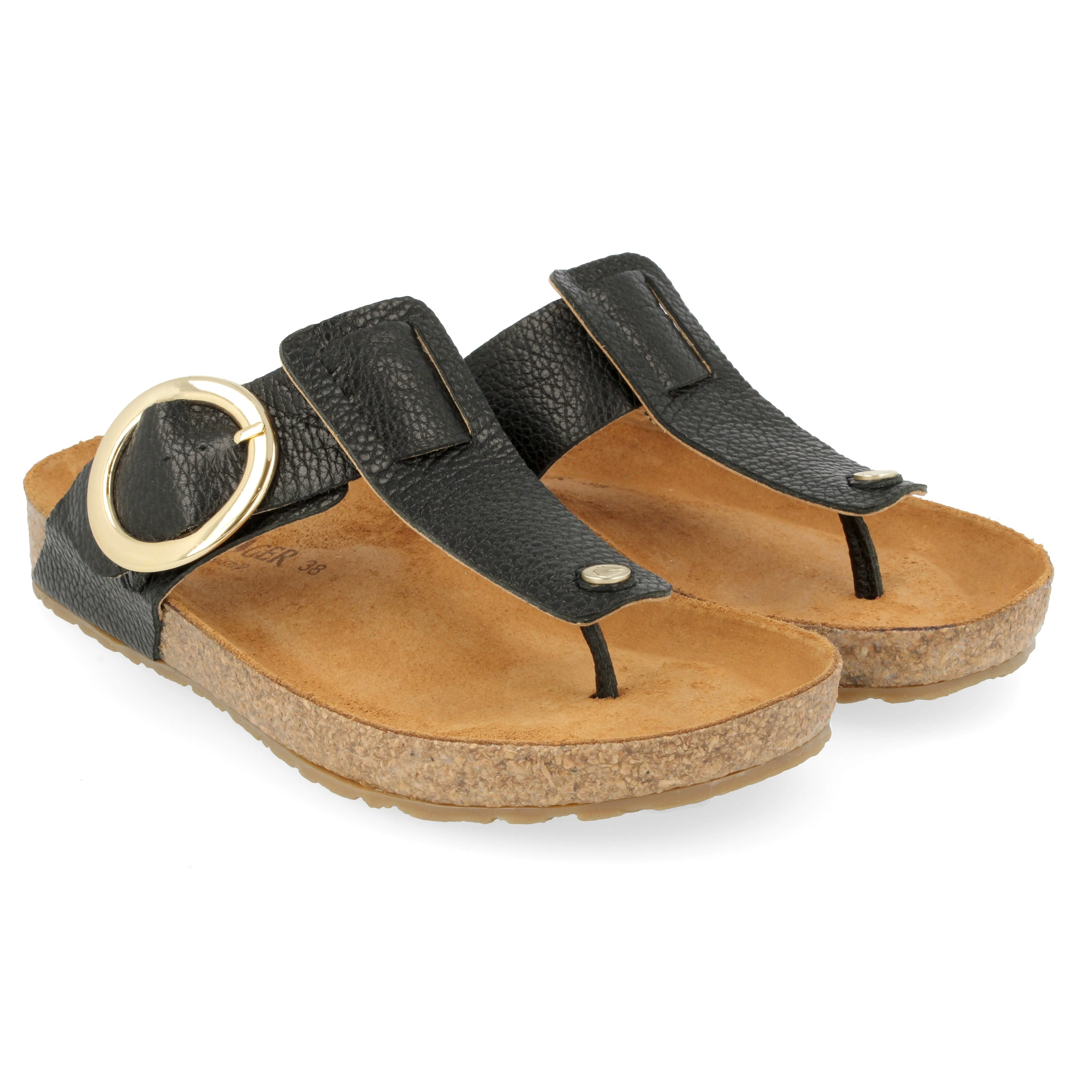 Flip Flops Brazil Logo Haflinger Corina Round Buckle Women's