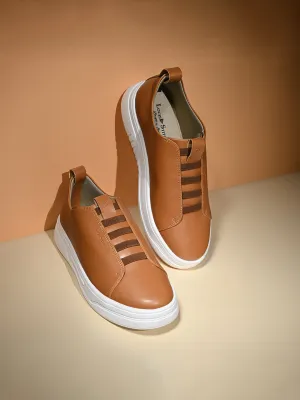 Jordan 1 Sneakers Tan Casual Slip-On Sneakers for Men