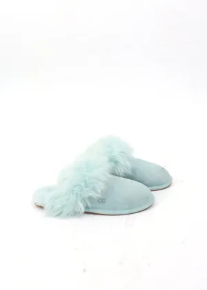 Parachute Slippers Women's Fur Slippers,Light Blue