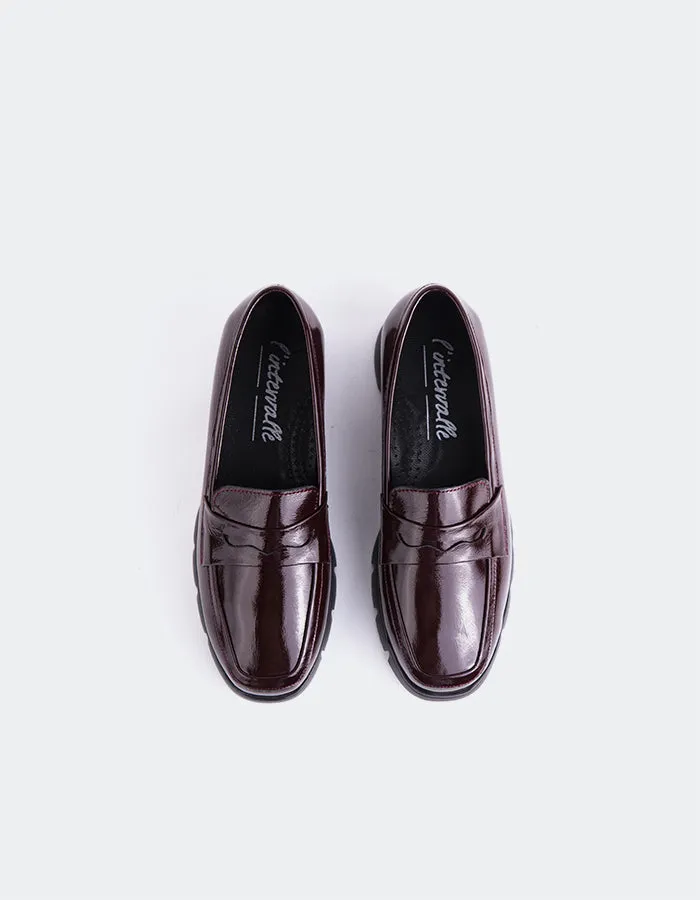 Light The Way Leather Loafers Harmani Burgundy Patent
