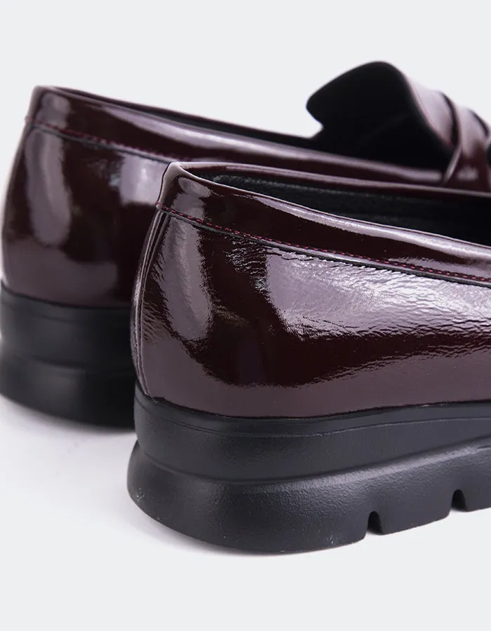 Harmani Burgundy Patent Loafers With Skirts