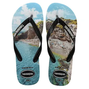 Slippers With Removable Insoles HAVAIANAS TOP PHOTOPRINT - BLACK/BLACK/TUQUOISE