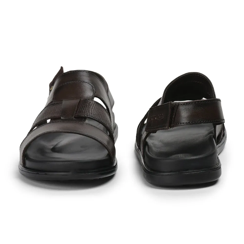 Healers By Liberty Men SOFT-4 Brown Formal Sandal Pedicure Slippers With Toe Separators