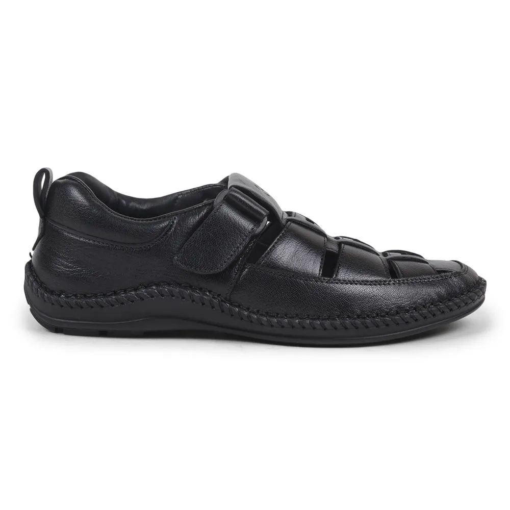 Healers Casual Black Sandal For Men VCL-39 By Liberty Cozies Slippers