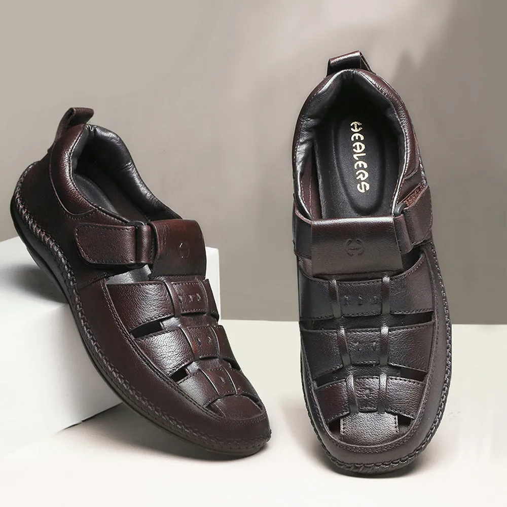Slippers For Wide Feet Healers Casual Brown Sandal For Men VCL-39 By Liberty