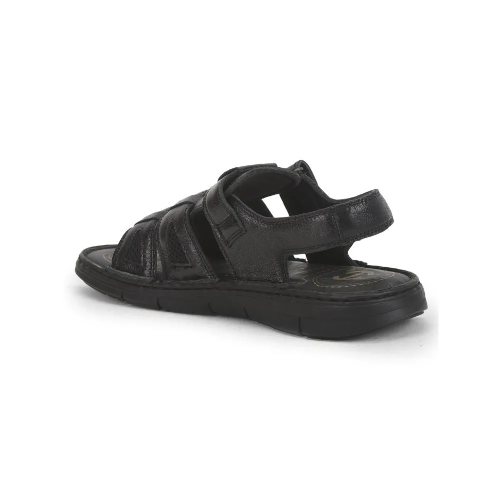 Healers Casual Sandal For Men (Black) ACUSOFT-1 By Liberty Old Man In Slippers