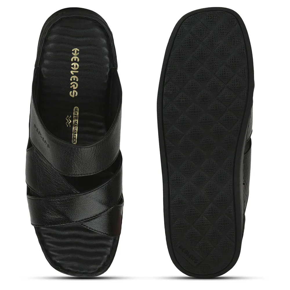 Alpombra Slippers Healers Casual Slippers For Men (Black) 2191-51 By Liberty