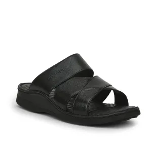 Healers Casual Slippers For Men (Black) 2191-51 By Liberty Back Open Slippers