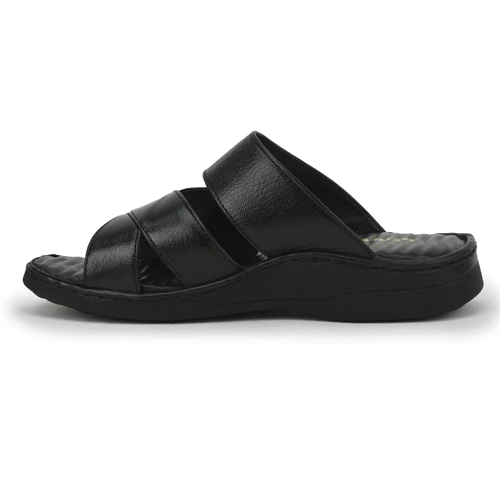 Healers Casual Slippers For Men (Black) 2191-51 By Liberty Mopping Slippers