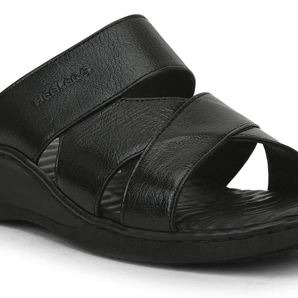 Slippers With Back Healers Casual Slippers For Men (Black) 2191-51 By Liberty