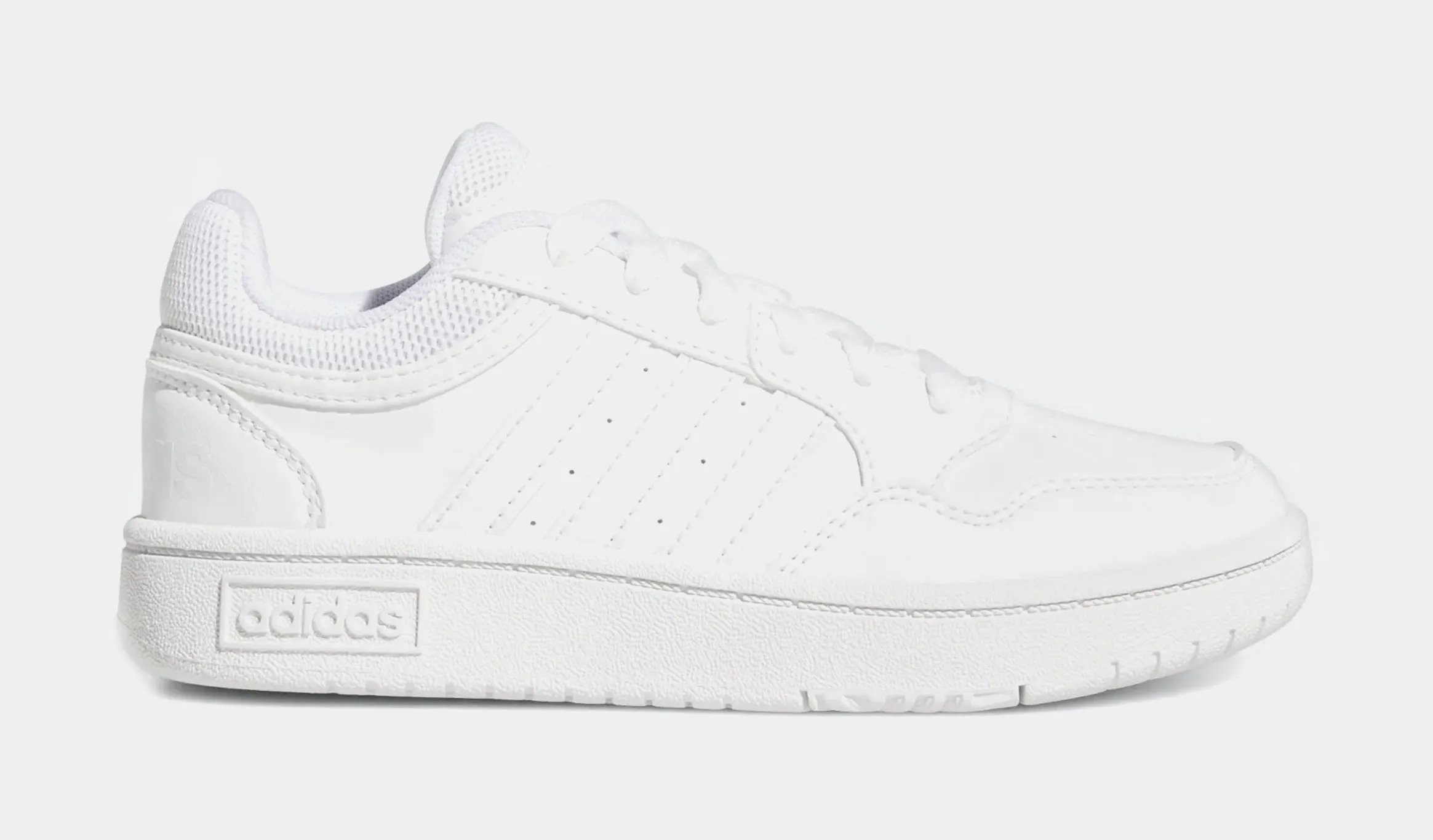 Adidas Low Profile Shoes Hoops 3.0 Low Grade School Baskeball Shoes (White)